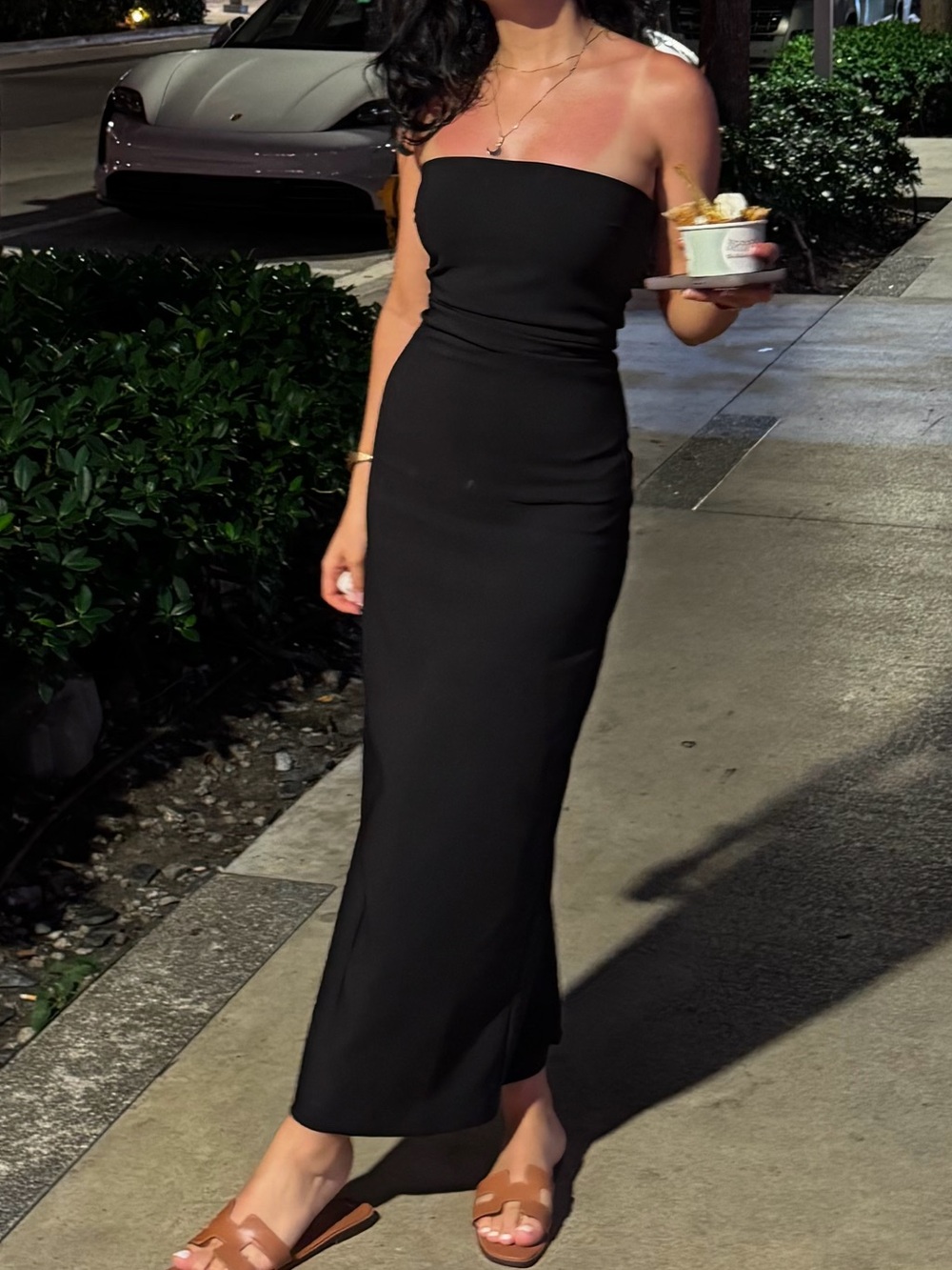 Zara Black Strapless Maxi Dress